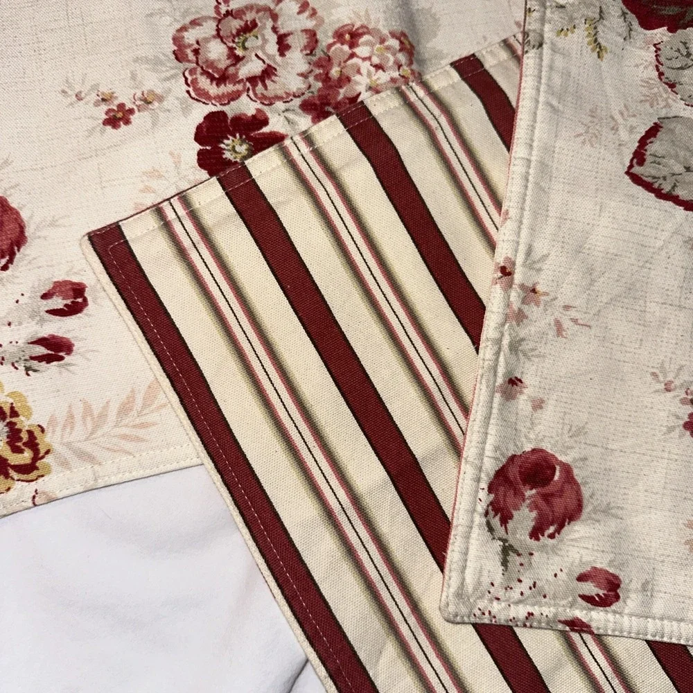 4 Cottagecore Waverly Norfolk Rose Garden Room Shabby Chic Roses placemats